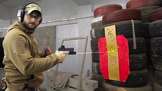 Shooting range made from old tyres