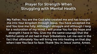 Prayer for Strength When Struggling with Mental Health