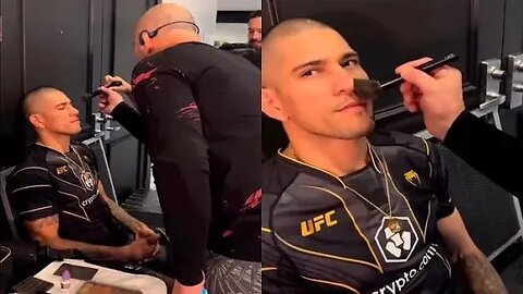 Glover Teixeira's makeup joke brings a rare smile from Alex Pereira.