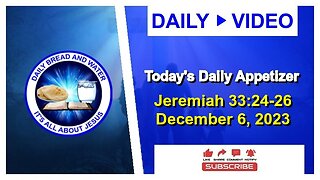 Today's Daily Appetizer (Jeremiah 33:24-26)