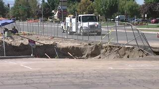 Broken water main causes sinkhole near Coffee Rd. and Stockdale Highway