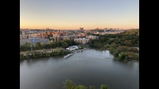 View of Inwood in Manhattan & East River (Harlem River) from window & balcony