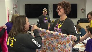 Two mothers whose daughters lost their battles with cancer throw a party at the Cleveland Clinic Children's Hospital