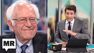 Bernie Tries Not To Laugh As CBS Anchor Mocks GOP's Ridiculous Platform