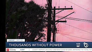 Thousands left without power amid high winds