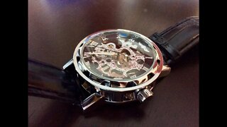 $17 GuTe Steampunk Mechanical Skeleton Watch Review