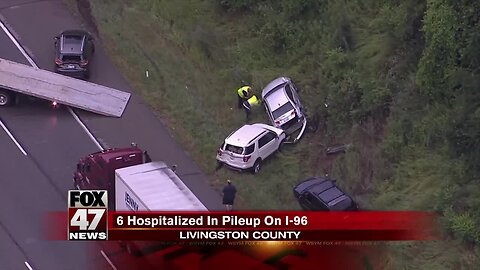 Several hospitalized in 30-car pileup on WB I-96 in Livingston County