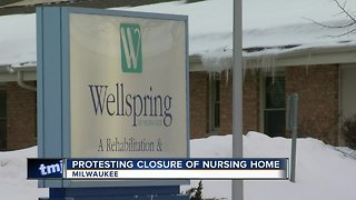 Protesting closure of nursing home