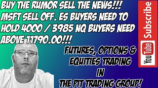 Buy The Rumor Sell The News - ES S&P500 NQ NASDAQ 100 Premarket Trade Plan - The Pit Futures Trading