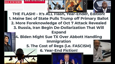 Liberty Conspiracy LIVE 12-29-23! End-o-Year, Trump v Maine, More Gaza Revelations, Fiction!