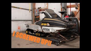 1980 Skidoo Everest driver swap and 136" SC10-3 skid install. Part 2 of a vintage mod sled build.