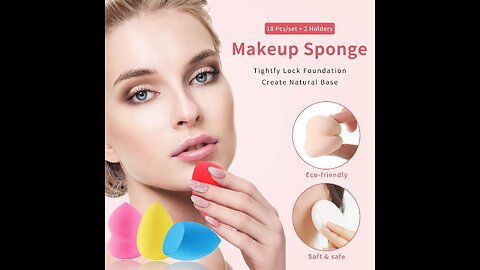 Adofect 12 Pcs Makeup Sponge Set Beauty Blending Sponge, Flawless for Liquid, Cream and Powder,...