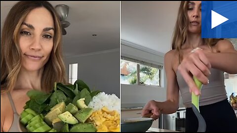 Rachael Finch shows off her lunch in latest healthy cooking video