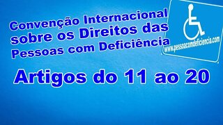 Convenção Internacional dos Direitos das Pessoas com Deficiência - Artigos 11 ao 20