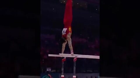 Zou Jingyuan (CHN) wins his 3rd parallel bars World Title 2023 #shorts