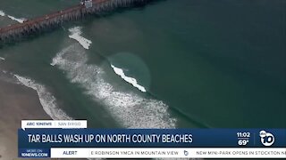 Tar ball wash up on North County beaches