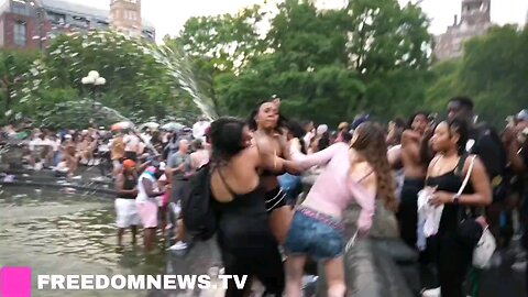 Several fights break out during Pride celebrations in New York’s Washington Square Park.