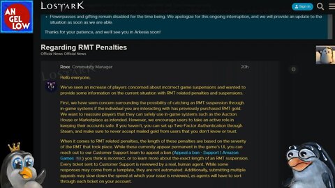 Roxx's Forum Post "Regarding RMT Penalties"