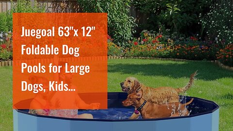 Juegoal 63"x 12" Foldable Dog Pools for Large Dogs, Kids Swimming Pool with Hard Plastic, Wadin...