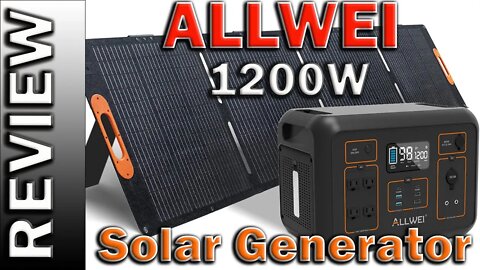 ALLWEI Solar Generator 1200W 1132Wh Portable Power Station with 1x 200W Solar Panel
