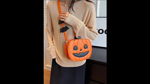 Crossbody Bags / Women's Halloween Bat Decor Pumpkin Shaped Crossbody Bag