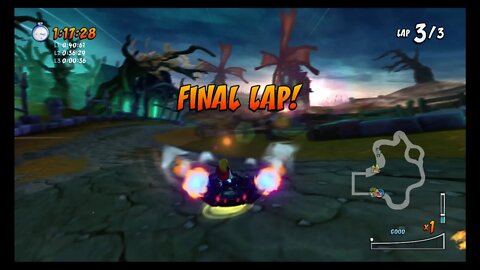 Crash Team Racing Nitro Fueled - Nina's Nightmare - 1:52.98 (Emperor Velo's Ghost Beaten)