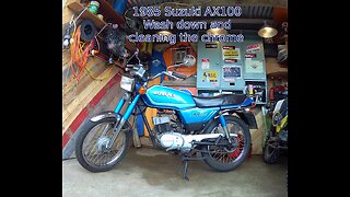 1985 Suzuki AX100 - Wash down and cleaning the chrome