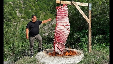 Juicy Beef Ribs From Tandoor With tender bulgur! Life in The Village Of Azerbaijan