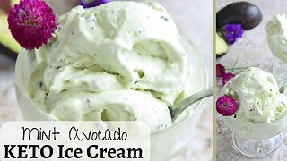 Keto Mint Avocado Ice Cream - creamy, rich, minty!