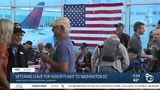 San Diego veterans leave for honor flight to Washington DC