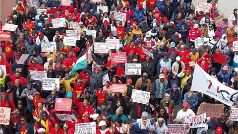 National shutdown: Cosatu, Saftu workers march in Cape Town (1)