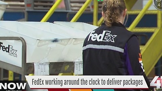 FedEx working around the clock to deliver packages