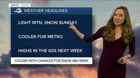 Cooler Sunday in Denver, with scattered mountain snow showersoo