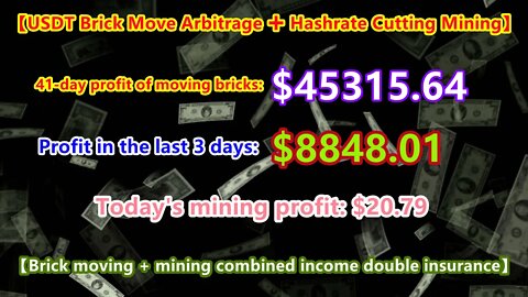 【USDT | Moving Bricks | Arbitrage】Today's profit of moving bricks: $2987.95