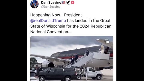 TRUMP❤️🇺🇸🥇🪽LANDS IN WISCONSIN🤍🇺🇸🏅🪽ON TRUMP FORCE ONE💙🇺🇸🏅🛬⭐️