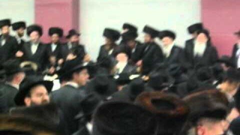 Skverrer Rebbe at Sheva Brachos in Queens