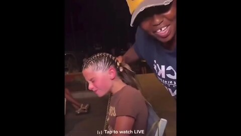 Little White Girl, Getting French Braids, Hurt By black Woman Who Smiles While Hurting Her