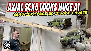 Axial SCX6 Looks Huge On The Indoor Track at Crawler Space RC