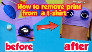 How to remove print from a t-shirt 🪡 DIY easy wardrobe makeover: