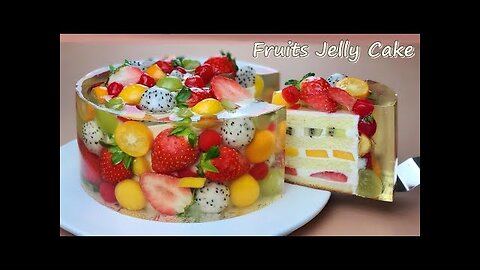 아름다운 과일 젤리 치즈케이크 / Amazing cake / Beautiful Fruit Jelly Cheesecake Recipe / Vanilla Sponge Cake