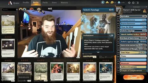 Narset's Mill Factory! MTG Arena Deck with Narset milling all the cards through Teferi's Tutelage!