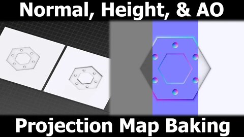 3DS Max - Normal, Height, & AO Map Projection Baking Technique