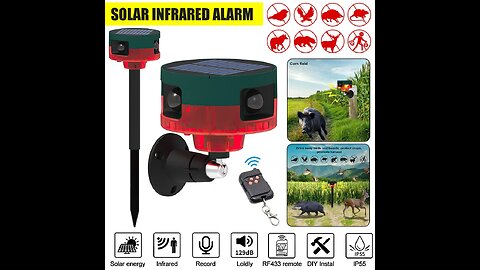 SALE! Solar Infrared Motion Sensor Alarm Detector Waterproof Outdoor Animal Repeller