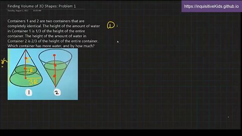 6th Grade Finding Volume of 3D Shapes: Problem 1