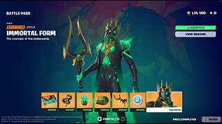 Fortnite | Battle Pass Reward | Page 14 | Immortal Hades | Outfit Unlock | View Styles | C5S2.