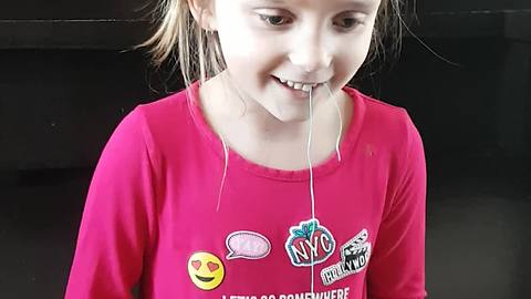 Brave Little Girl Pulls A Loose Tooth With Remote-Controlled Truck