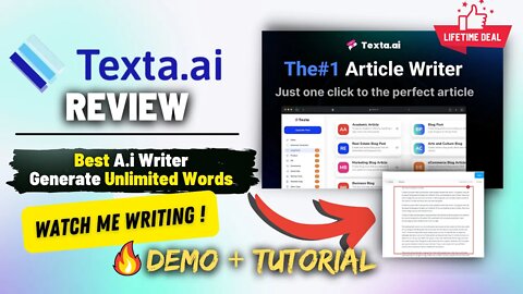 Texta Ai Review, Demo + Tutorial | Better Ai Writer than Jasper with Unlimited Words Generation