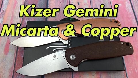 Kizer Laconico Gemini Linerlock Micarta & Copper/includes disassembly/an update to a great design !