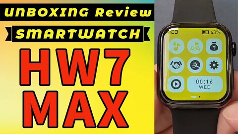 IWO HW7 Max smartwatch unboxing review always on display New UI 1.99' screen Tiktok Controle