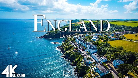 FLYING OVER ENGLAND 4K UHD - Calming Music With Stunning Natural Landscape Videos Ultra HD